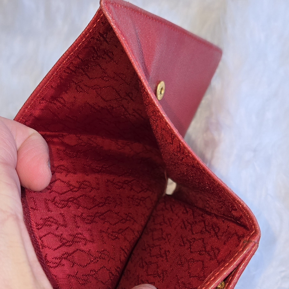 Yves Saint Laurent Burgundy Leather Wallet - Picture 7 of 16